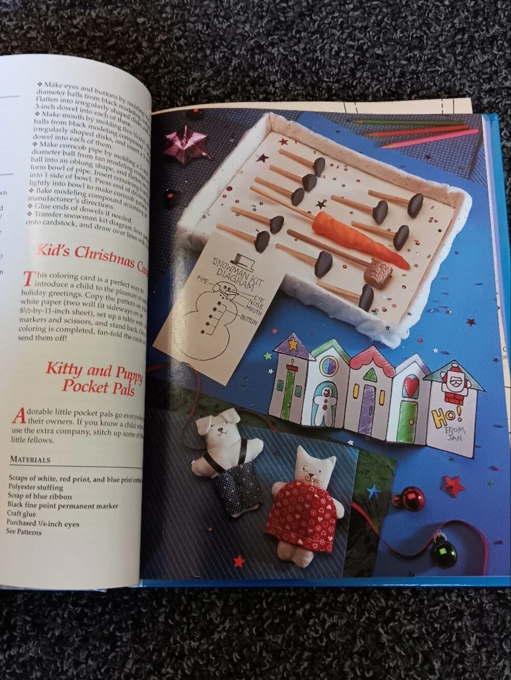 1993 All Through the House Illustrated Holiday CookBook & Christmas Craft Book